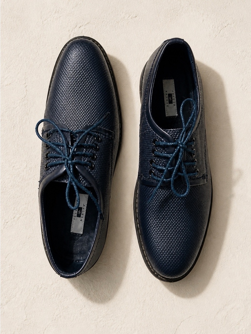 Joseph Abboud Midnight Blue Textured Leather Lace-Up Oxfords 8.5